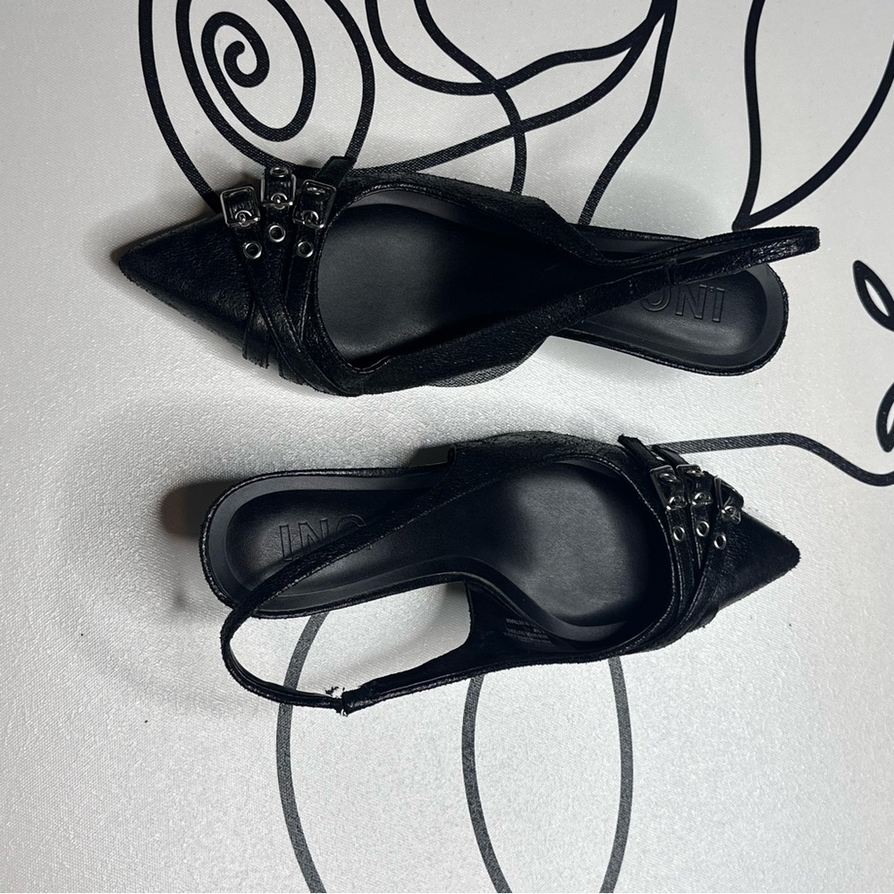 INC International Concepts Black Slingback Heels